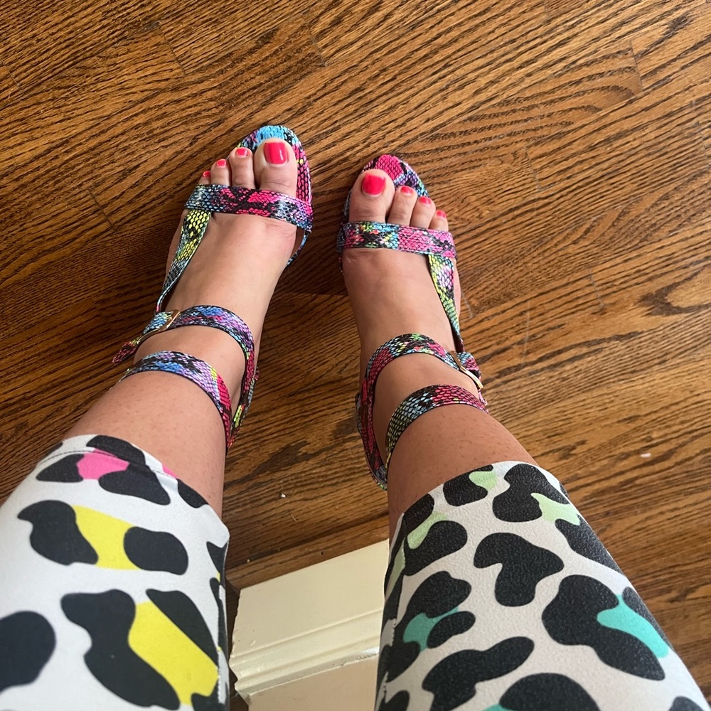 Multicolor Strappy High Heels - Picture 6 of 8